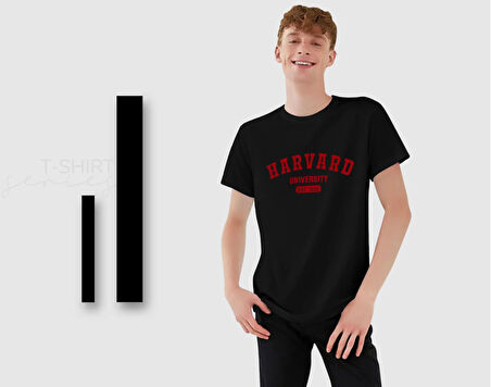 BK Gift Harvard University Tasarımlı Erkek Siyah T-shirt, Arkadaşa Hediye, Doğum Günü Hediyesi, Trend Tişört, Sevgili Hediyesi-1