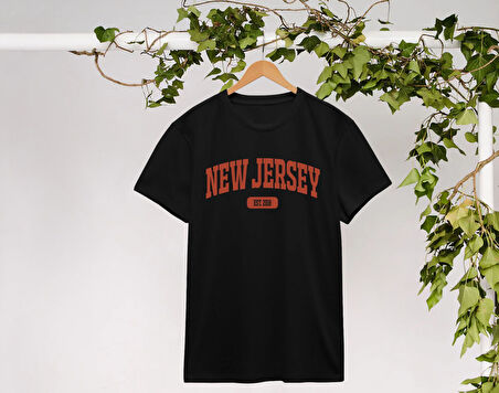 BK Gift New Jersey Tasarımlı Erkek Siyah T-shirt, Arkadaşa Hediye, Doğum Günü Hediyesi, Trend Tişört, Sevgili Hediyesi-1
