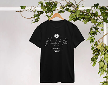 BK Gift Beverly Hills Tasarımlı Kadın Siyah T-shirt, Arkadaşa Hediye, Doğum Günü Hediyesi, Trend Tişört, Sevgili Hediyesi-1