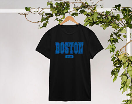 BK Gift Boston Tasarımlı Kadın Siyah T-shirt, Arkadaşa Hediye, Doğum Günü Hediyesi, Trend Tişört, Sevgili Hediyesi-1