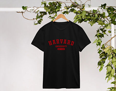 BK Gift Harvard Tasarımlı Kadın Siyah T-shirt, Arkadaşa Hediye, Doğum Günü Hediyesi, Trend Tişört, Sevgili Hediyesi-1