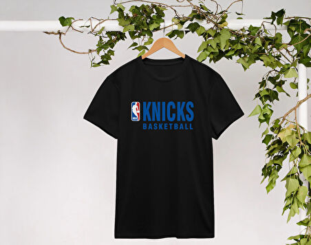 BK Gift Knicks Basketball Tasarımlı Kadın Siyah T-shirt, Arkadaşa Hediye, Doğum Günü Hediyesi, Trend Tişört, Sevgili Hediyesi-1