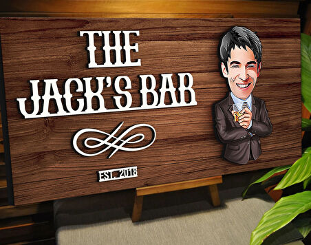 BK Gift Kişiye Özel Karikatürlü Kabartma Tasarım Ceviz Ahşap Bar Tabelası, Home Bar Tabela, Rustik Ev Dekorasyonu, Duvar Dekoru-9
