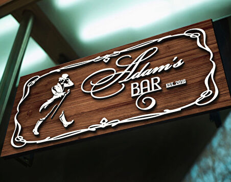 BK Gift Kişiye Özel Kabartma Tasarım Ahşap Bar Tabelası, Home Bar Tabela, Rustik Ev Dekorasyonu, Duvar Dekoru-17