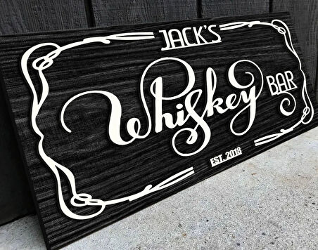 BK Gift Kişiye Özel Kabartma Tasarım Siyah(Ebony) Ahşap Bar Tabelası, Home Bar Tabela, Rustik Ev Dekorasyonu, Duvar Dekoru-9