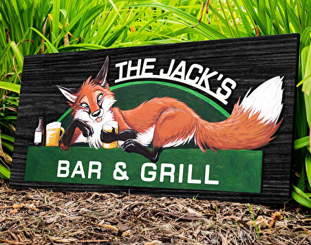 BK Gift Kişiye Özel Kabartma Tasarım Siyah(Ebony) Ahşap Bar Tabelası-6, Home Bar Tabela, Rustik Ev Dekorasyonu, Duvar Dekoru