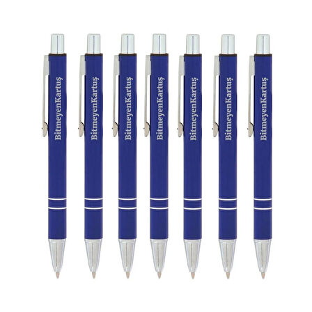 BK Gift Firmalara Özel İsimli 556 Mini Lacivert Metal Tükenmez Kalem (Farklı Adet Seçenekleriyle), Promosyon Kalem, Toptan Kalem
