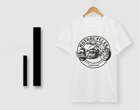 BK Gift Motorsiklet Tasarımlı Erkek Beyaz T-shirt -3, Arkadaşa Hediye, Doğum Günü Hediyesi, Sevgili Hediyesi