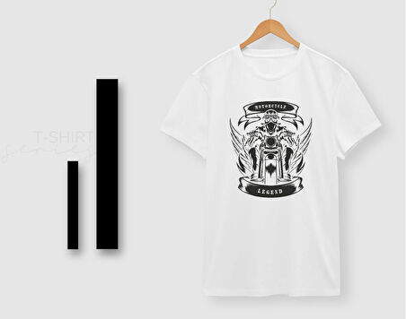 BK Gift Motorsiklet Tasarımlı Erkek Beyaz T-shirt -4, Arkadaşa Hediye, Doğum Günü Hediyesi, Sevgili Hediyesi