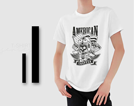 BK Gift Motorsiklet Tasarımlı Erkek Beyaz T-shirt -6, Arkadaşa Hediye, Doğum Günü Hediyesi, Sevgili Hediyesi