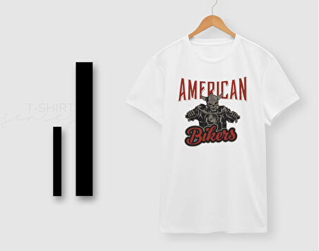 BK Gift Motorsiklet Tasarımlı Erkek Beyaz T-shirt -8, Arkadaşa Hediye, Doğum Günü Hediyesi, Sevgili Hediyesi