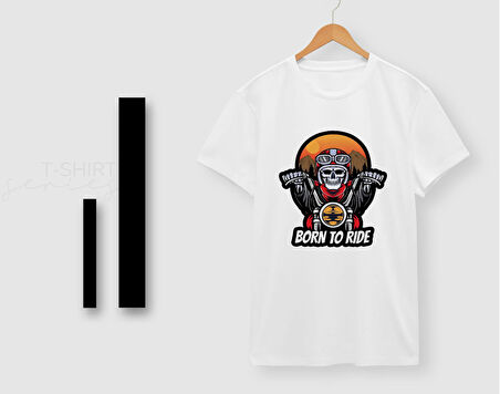 BK Gift Motorsiklet Tasarımlı Erkek Beyaz T-shirt -9, Arkadaşa Hediye, Doğum Günü Hediyesi, Sevgili Hediyesi