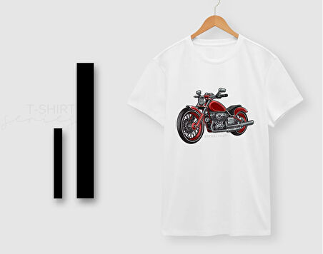 BK Gift Motorsiklet Tasarımlı Erkek Beyaz T-shirt -14, Arkadaşa Hediye, Doğum Günü Hediyesi, Sevgili Hediyesi