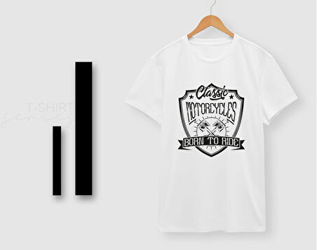 BK Gift Motorsiklet Tasarımlı Erkek Beyaz T-shirt -18, Arkadaşa Hediye, Doğum Günü Hediyesi, Sevgili Hediyesi