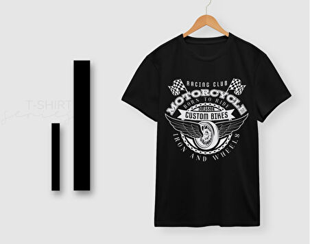 BK Gift Motorsiklet Tasarımlı Erkek Siyah T-shirt -7, Arkadaşa Hediye, Doğum Günü Hediyesi, Sevgili Hediyesi