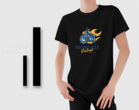 BK Gift Motorsiklet Tasarımlı Erkek Siyah T-shirt -16, Arkadaşa Hediye, Doğum Günü Hediyesi, Sevgili Hediyesi
