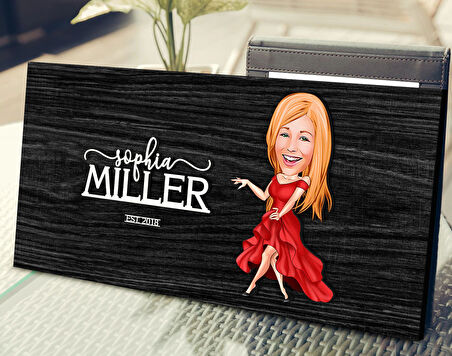 BK Gift Kişiye Özel Kadın Manken Karikatürlü Kabartma Tasarım Antik Siyah (Ebony) Ahşap Tabela-7, Dekoratif Tabela, Rustik Ev Dekorasyonu, Duvar Dekoru