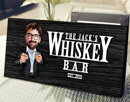 BK Gift Kişiye Özel Erkek Karikatürlü Kabartma Tasarım Antik Siyah (Ebony) Ahşap Tabela-9, Dekoratif Tabela, Rustik Ev Dekorasyonu, Duvar Dekoru