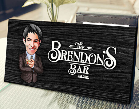 BK Gift Kişiye Özel Erkek Karikatürlü Kabartma Tasarım Antik Siyah (Ebony) Ahşap Tabela-10, Dekoratif Tabela, Rustik Ev Dekorasyonu, Duvar Dekoru