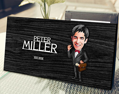 BK Gift Kişiye Özel Erkek Avukat Karikatürlü Kabartma Tasarım Antik Siyah (Ebony) Ahşap Tabela-1, Dekoratif Tabela, Rustik Ev Dekorasyonu, Duvar Dekoru