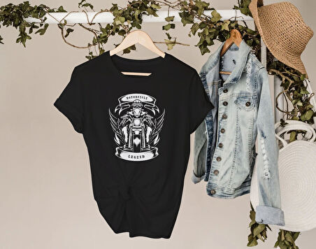 BK Gift Motorsiklet Tasarımlı Kadın Siyah T-shirt -4, Arkadaşa Hediye, Doğum Günü Hediyesi, Sevgili Hediyesi