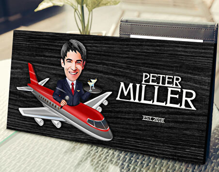 BK Gift Kişiye Özel Host Karikatürlü Antik Siyah (Ebony) Ahşap Tabela-1, Dekoratif Tabela, Rustik Ev Dekorasyonu, Duvar Dekoru