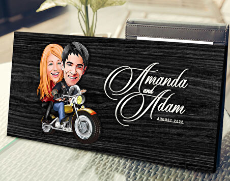 BK Gift Kişiye Özel Sevgililer Karikatürlü Antik Siyah (Ebony) Ahşap Tabela-17, Dekoratif Tabela, Rustik Ev Dekorasyonu, Duvar Dekoru