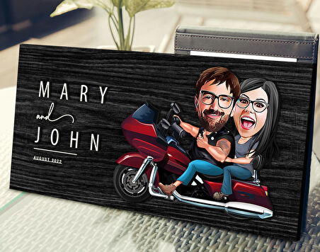 BK Gift Kişiye Özel Sevgililer Karikatürlü Antik Siyah (Ebony) Ahşap Tabela-103, Dekoratif Tabela, Rustik Ev Dekorasyonu, Duvar Dekoru