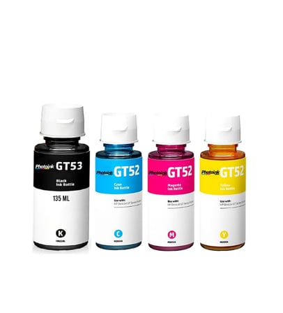 HP GT51 GT52 GT53 Uyumlu Photoink Plus Vivera 4 Renk Mürekkep Seti