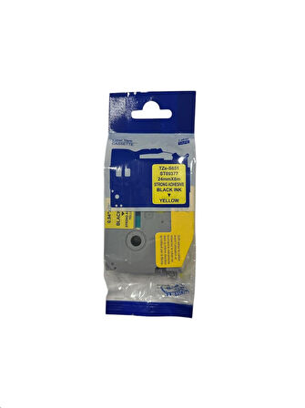Muadil Etiket Brother *TZe-S651* 24mmX8m Sarı Etikete Siyah (Laminasyon Şerit)