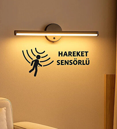 BK Gift Sensörlü Yapışkanlı Dekoratif Kablosuz Pilli Led Aplik, Gece Lambası, Ev Hediyesi
