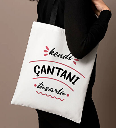 BK Gift Kendi Çantanı Tasarla Siyah Çanta, Alışveriş Çantası, Arkadaşa Hediye, Sevgiliye Hediye