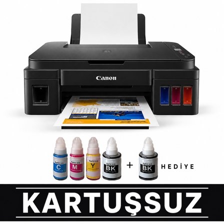 Canon PIXMA G3410 Photoink Mürekkepli Wi-Fi Çok Fonksiyonlu Yazıcı (Kartuş Çıkmaz)