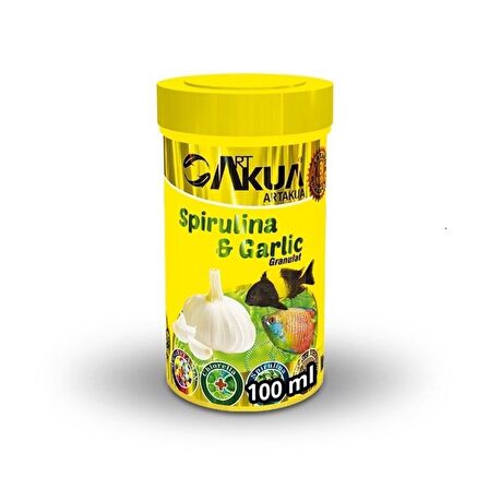 Artakua Spirulina Garlic 100 ML Sarımsaklı Balık Yemi 1,7 MM