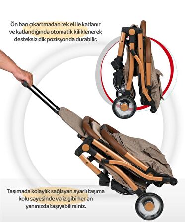 Tommybaby Golf Kabin Bebek Arabası Gold Kabin Boy