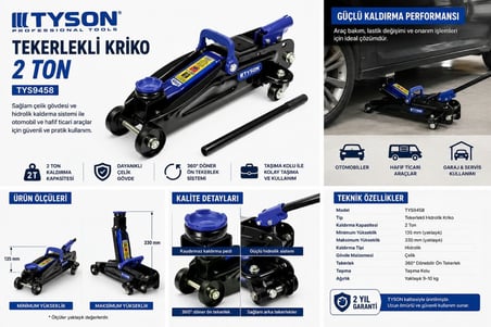 Tyson Tekerlekli Kriko 2 Ton TYS9458