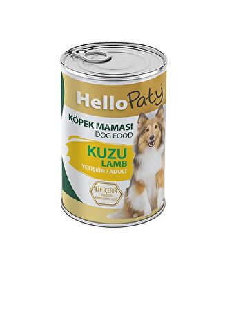 Hello Paty YETİŞKİN KUZU ETLI KÖPEK KONSERVE MAMASI 24 ADET X 415 GR ( %70 ET )