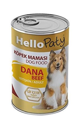 Hello Paty 24 Adet Yetişkin Dana Etli Kıyılmış Köpek Maması ( 415 Gr 24'lü Konserve Yaş Mama )