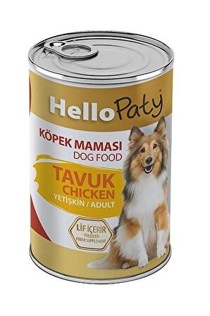 Hello Paty 24 Adet Yetişkin Tavuk Etli Kıyılmış Köpek Maması ( 415 Gr 24'lü Konserve Yaş Mama )