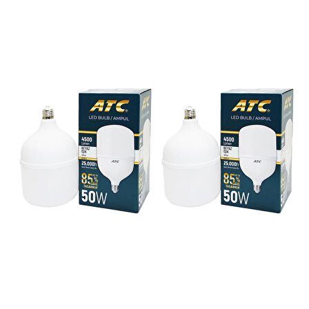 ATC Led Bulb Ampul 50 W Beyaz Işık 2 li