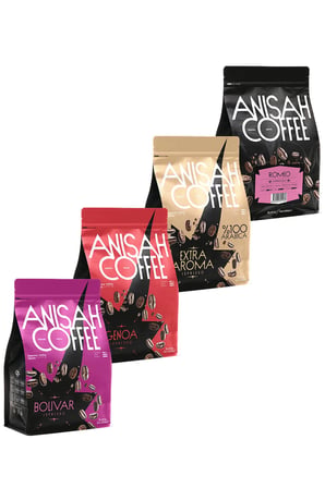 Premium Espresso Çekirdek Kahve Seti | 4x1000gr | Romeo, Extra Aroma, Genoa, Bolivar