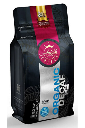 Decaf %100 Arabica Kafeinsiz Orta Kavrum Kahve Çekirdeği 250G | Organik | Decaffeinated Swiss Water