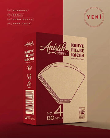 3'lü Filtre Kahve Kağıdı 4 Numara (3x80 Adet) | Kokusuz | Kimyasalsız | Doğa Dostu | Yırtılmaz