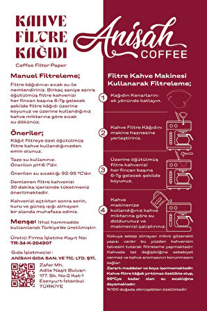 3'lü Filtre Kahve Kağıdı 4 Numara (3x80 Adet) | Kokusuz | Kimyasalsız | Doğa Dostu | Yırtılmaz