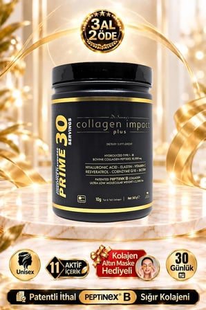 Dr. Sammy's Kolajen 10.000 Mg Tip 1-3 %100 Saf Patentli Hidrolize Sığır Kolajeni, 150MG Hyaluronik Asit, 500 Mg Vitamin C, 200 Mg Glutatyon, 25MG Resveratrol, 100 Mg Elastin, Prime 30 Diyet Takviyesi