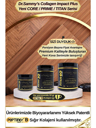 Dr. Sammy's Kolajen 10.000 Mg Tip 1-3 %100 Saf Patentli Hidrolize Sığır Kolajeni, 150MG Hyaluronik Asit, 500 Mg Vitamin C, 200 Mg Glutatyon, 25MG Resveratrol, 100 Mg Elastin, Titan 60 Diyet Takviyesi