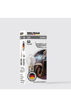 S2 Ampül Standart Işık Motosiklet ( Çift Soğutmalı ) 12V 35/35W - WOLFRAM 22302