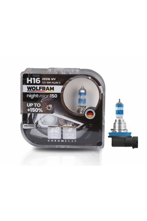 H16 Halojen Ampül NV +%150 Fazla Işık ve %20 Beyaz Işık 12V 19W - WOLFRAM 29316NV