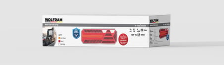 E9 Led 6 Fonksiyonlu Arka Stop Lambası Amber-Kırmızı-Beyaz 10-30V - WOLFRAM 40204