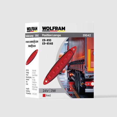 Led Yan Pozisyon Lambası Kırmızı Renk Parmak Led 24V 3W E9-R10 Belgeli (10 Adet) - WOLFRAM 39042